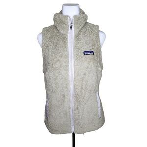 Patagonia Full Zip Faux Fure Fleece Vest Womens Size S Beige